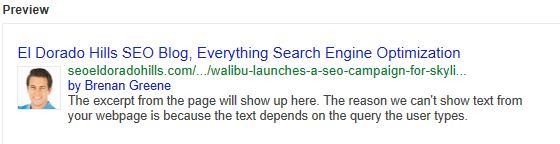 Google Authorship Example - SEO El Dorado Hills